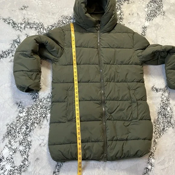 Zadig Voltaire Coat Womens Sz L Green Hooded Puffer Stand Collar Mid Length - Picture 4 of 9